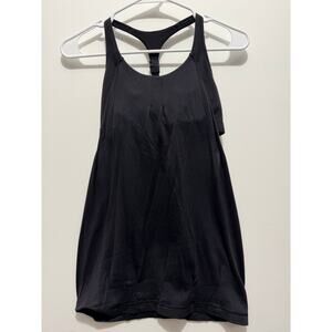 Lululemon No Limits Tank Top Black Size 4 Built-In Bra Racerback